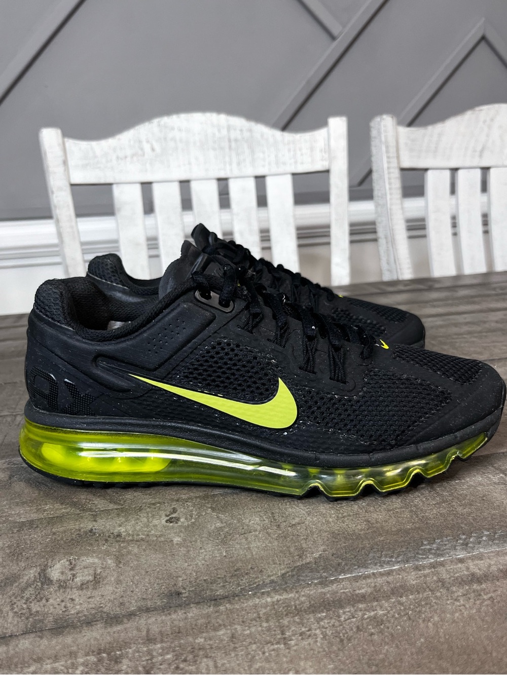 Nike Air Max 2013 Black Cyber Men's Shoes Sneakers-size 8